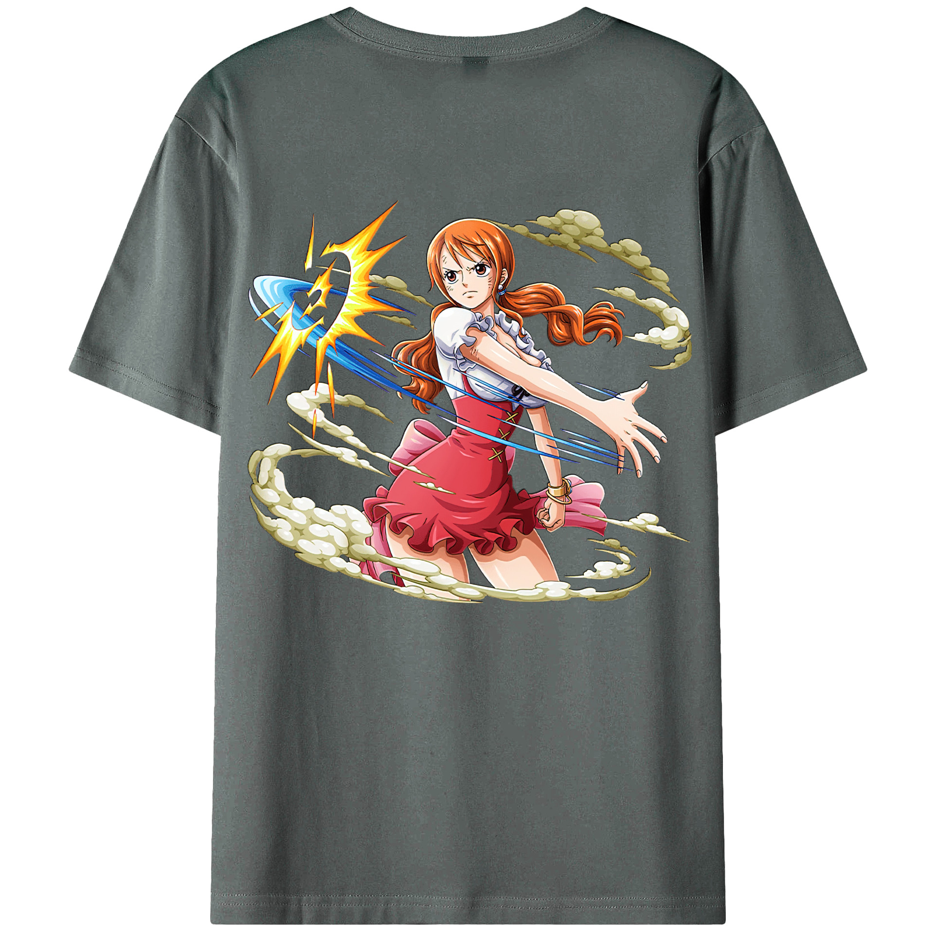 （画像用） ワンピース ナミ ONE PIECE Nami 綿100％ メンズ半袖Tシャツ（バックプリント） 通気性